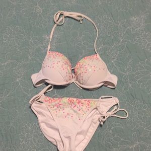 White Victoria’s Secret swimsuit with sequins